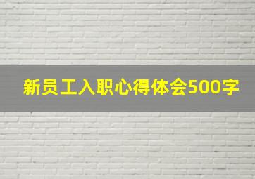 新员工入职心得体会500字