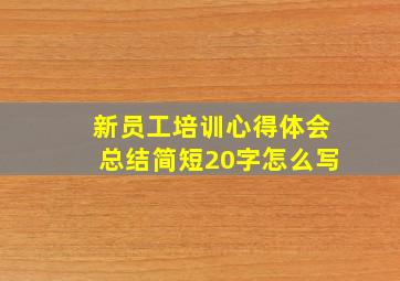 新员工培训心得体会总结简短20字怎么写