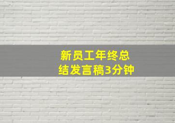 新员工年终总结发言稿3分钟