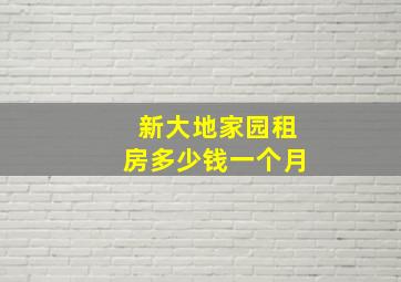 新大地家园租房多少钱一个月