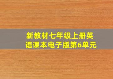 新教材七年级上册英语课本电子版第6单元