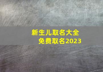 新生儿取名大全免费取名2023