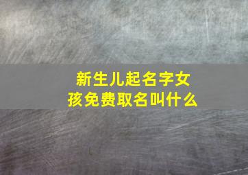 新生儿起名字女孩免费取名叫什么