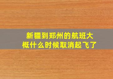 新疆到郑州的航班大概什么时候取消起飞了