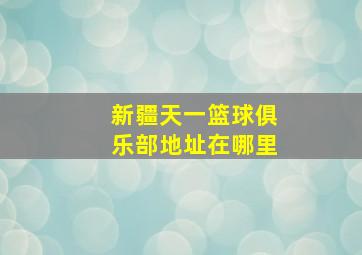 新疆天一篮球俱乐部地址在哪里