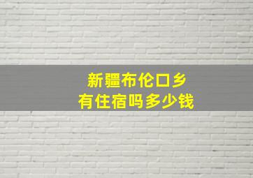 新疆布伦口乡有住宿吗多少钱