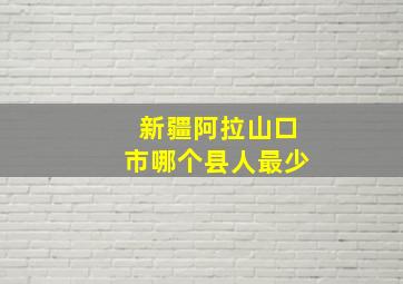 新疆阿拉山口市哪个县人最少