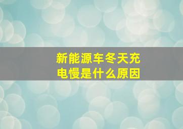 新能源车冬天充电慢是什么原因