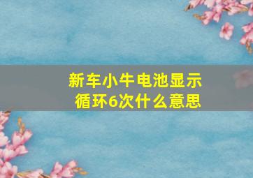 新车小牛电池显示循环6次什么意思