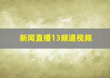 新闻直播13频道视频