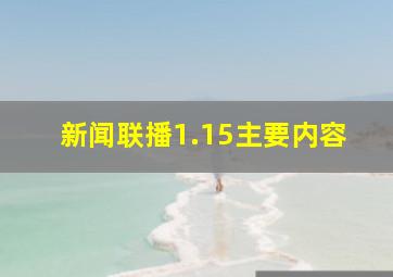 新闻联播1.15主要内容