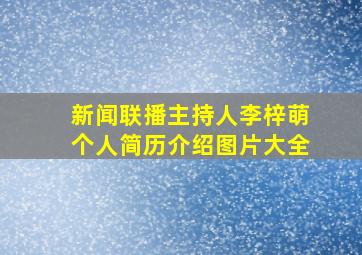 新闻联播主持人李梓萌个人简历介绍图片大全