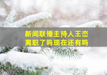 新闻联播主持人王峦离职了吗现在还有吗