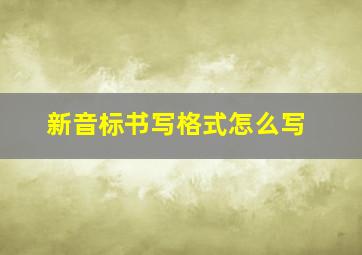 新音标书写格式怎么写