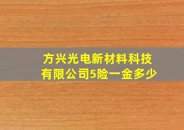 方兴光电新材料科技有限公司5险一金多少