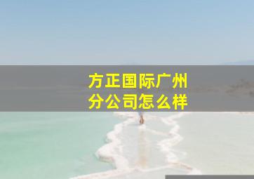 方正国际广州分公司怎么样