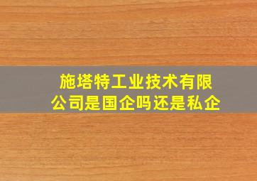 施塔特工业技术有限公司是国企吗还是私企