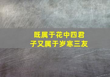 既属于花中四君子又属于岁寒三友