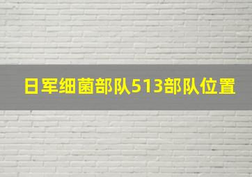 日军细菌部队513部队位置