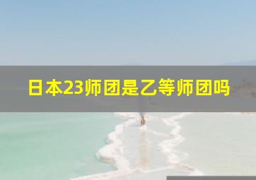 日本23师团是乙等师团吗