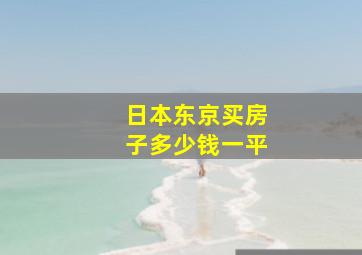 日本东京买房子多少钱一平