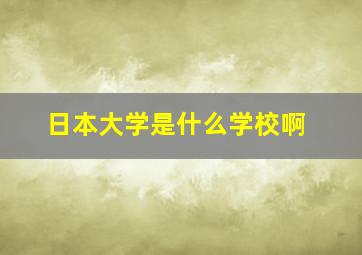 日本大学是什么学校啊