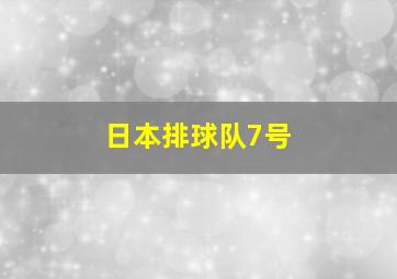 日本排球队7号