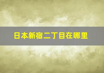 日本新宿二丁目在哪里