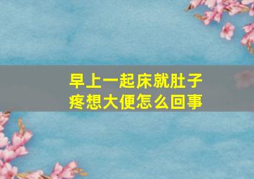 早上一起床就肚子疼想大便怎么回事