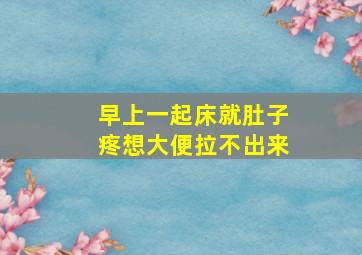 早上一起床就肚子疼想大便拉不出来