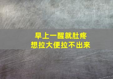 早上一醒就肚疼想拉大便拉不出来