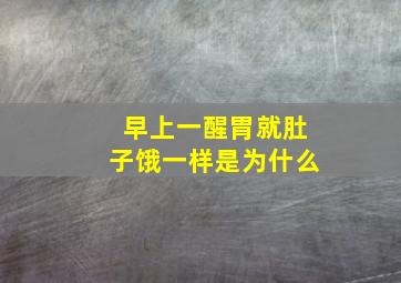 早上一醒胃就肚子饿一样是为什么