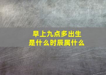 早上九点多出生是什么时辰属什么