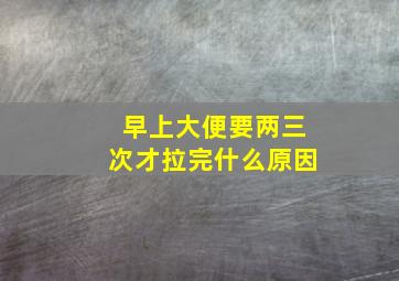 早上大便要两三次才拉完什么原因