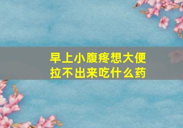 早上小腹疼想大便拉不出来吃什么药