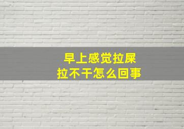 早上感觉拉屎拉不干怎么回事