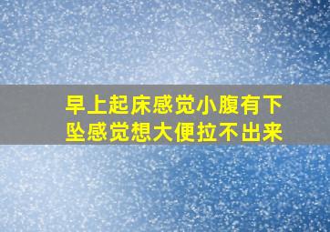 早上起床感觉小腹有下坠感觉想大便拉不出来