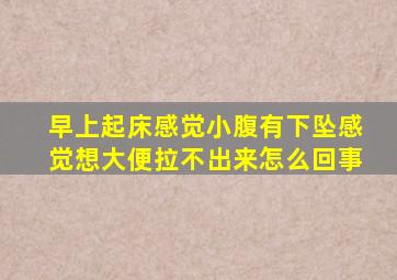 早上起床感觉小腹有下坠感觉想大便拉不出来怎么回事