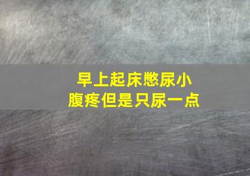 早上起床憋尿小腹疼但是只尿一点