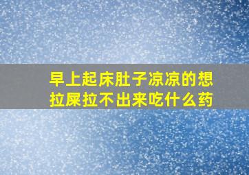 早上起床肚子凉凉的想拉屎拉不出来吃什么药