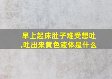 早上起床肚子难受想吐,吐出来黄色液体是什么