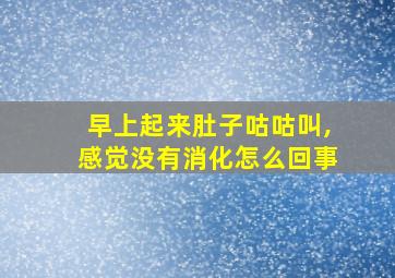 早上起来肚子咕咕叫,感觉没有消化怎么回事