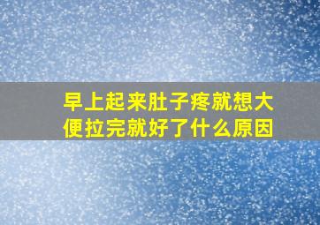 早上起来肚子疼就想大便拉完就好了什么原因