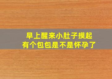 早上醒来小肚子摸起有个包包是不是怀孕了