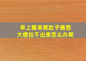 早上醒来就肚子痛想大便拉不出来怎么办呢