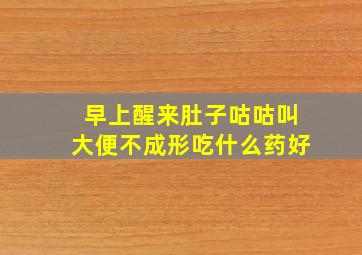 早上醒来肚子咕咕叫大便不成形吃什么药好