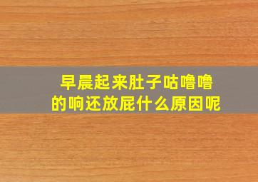 早晨起来肚子咕噜噜的响还放屁什么原因呢