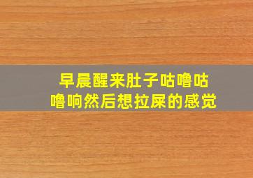 早晨醒来肚子咕噜咕噜响然后想拉屎的感觉