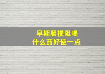 早期肠梗阻喝什么药好使一点