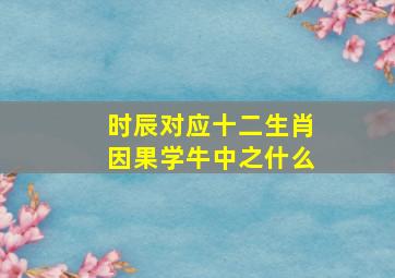 时辰对应十二生肖因果学牛中之什么